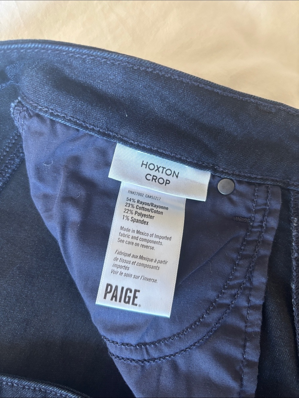 Paige Denim Hoxton Crop Skinny Jeans in Dark Navy Wash, 29 - Picture 7 of 8